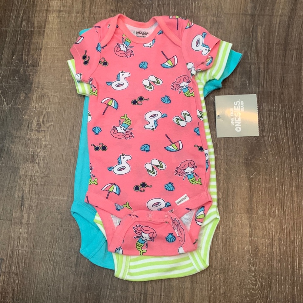 3 pack baby girl onesies set. NWT